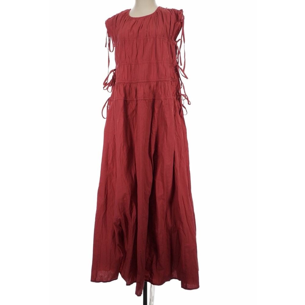 Women’s Arrange Drawstring Trapeze Midi Max Dress Red Size 4